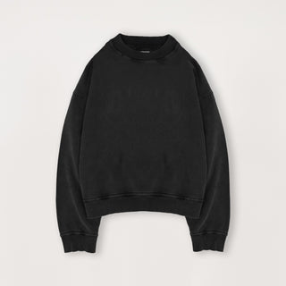Cropped Sweatshirt - Black - Destructive
