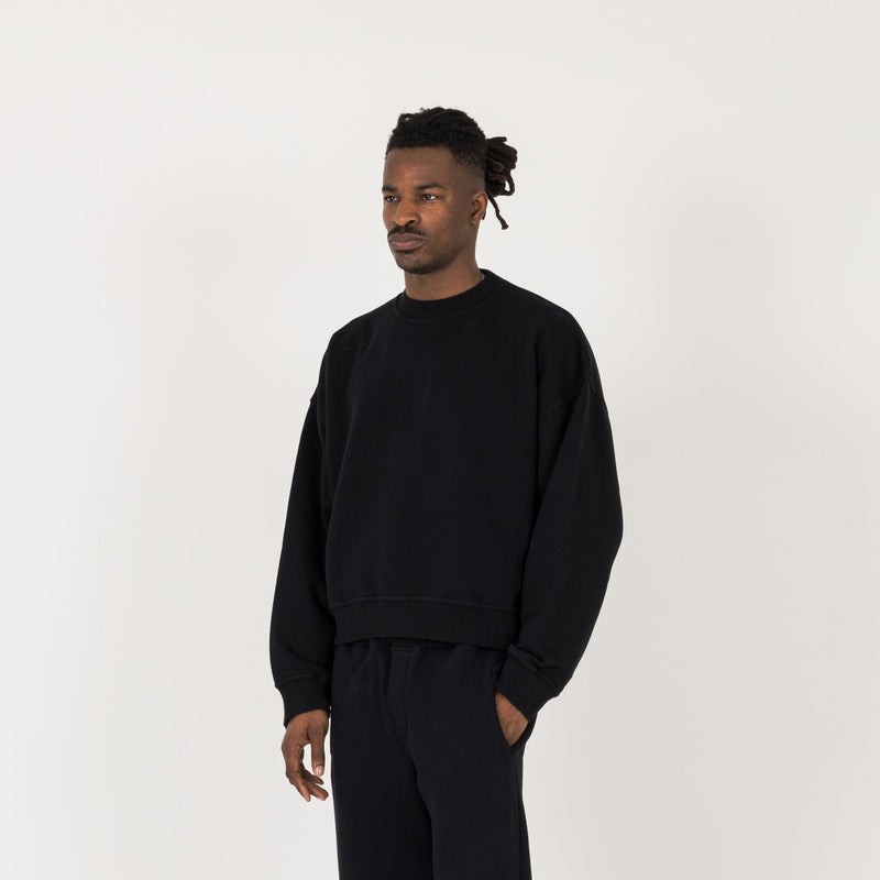 Cropped Sweatshirt - Black - Destructive