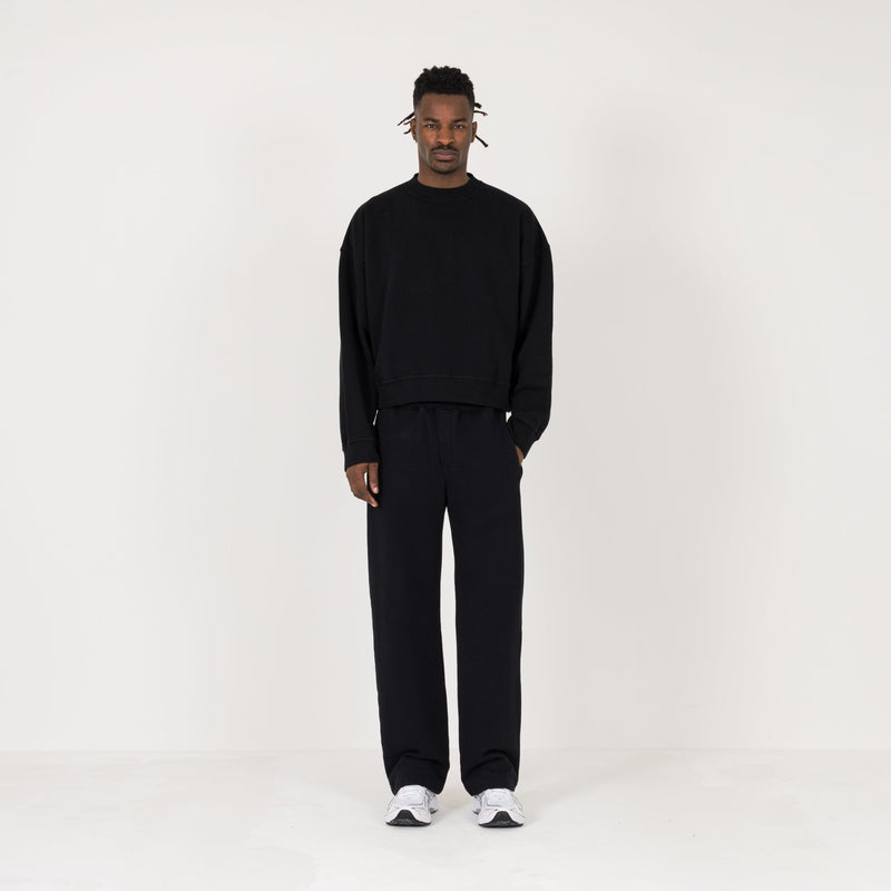 Cropped Sweatshirt - Black - Destructive