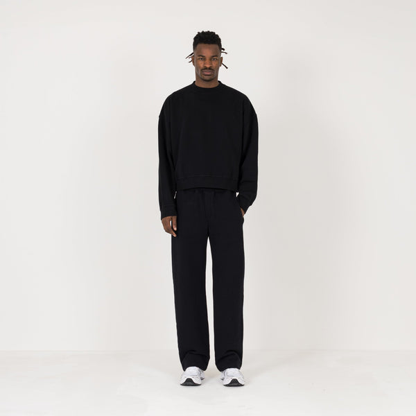 Cropped Sweatshirt - Black - Destructive