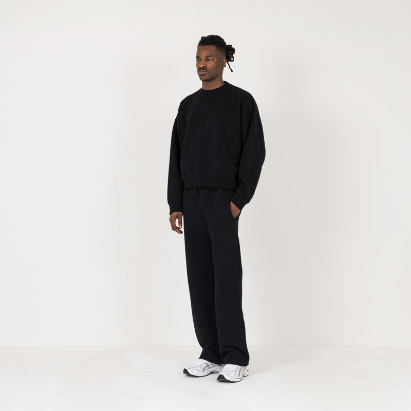 Cropped Sweatshirt - Black - Destructive