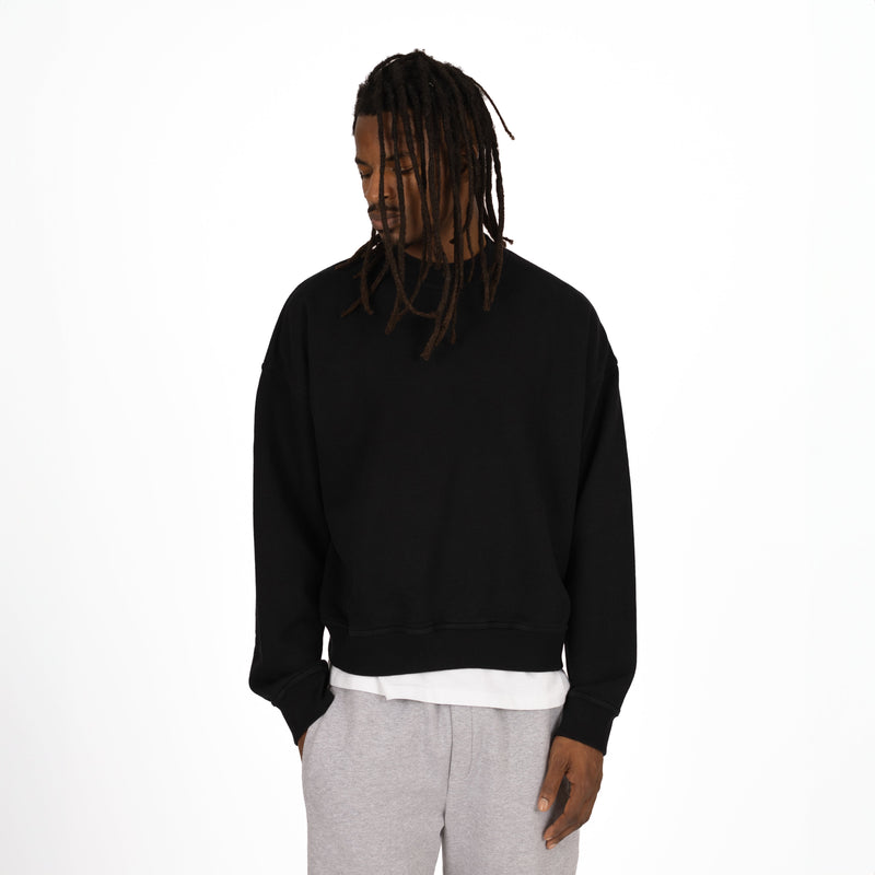 Cropped Sweatshirt - Black - Destructive