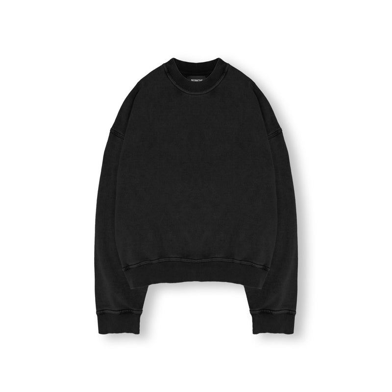 Cropped Sweatshirt - Black - Destructive