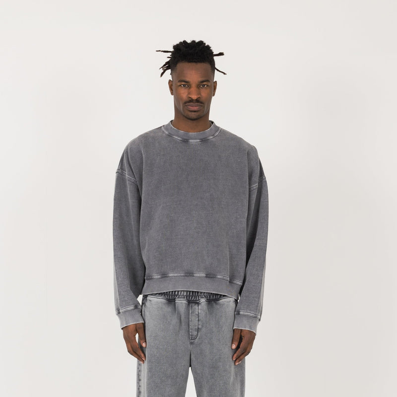 Cropped Sweatshirt - Vintage Grey - Destructive