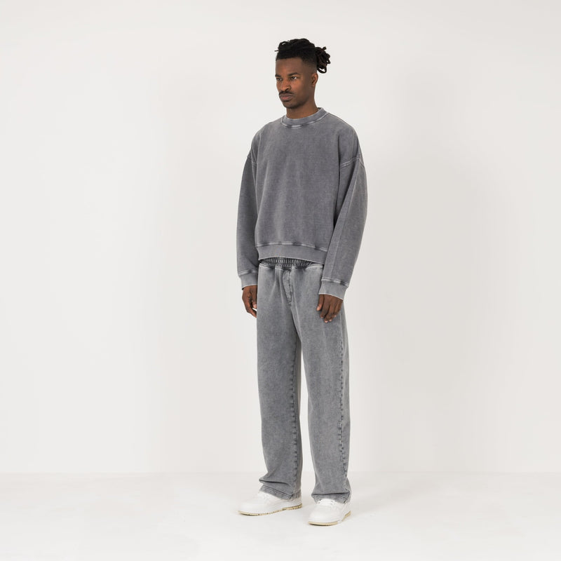 Cropped Sweatshirt - Vintage Grey - Destructive