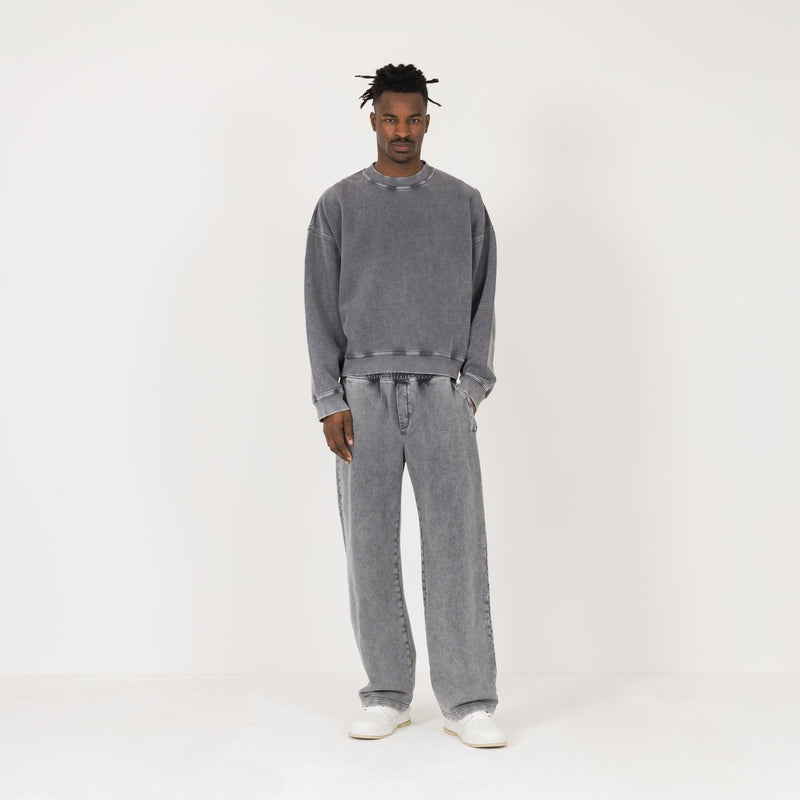 Cropped Sweatshirt - Vintage Grey - Destructive