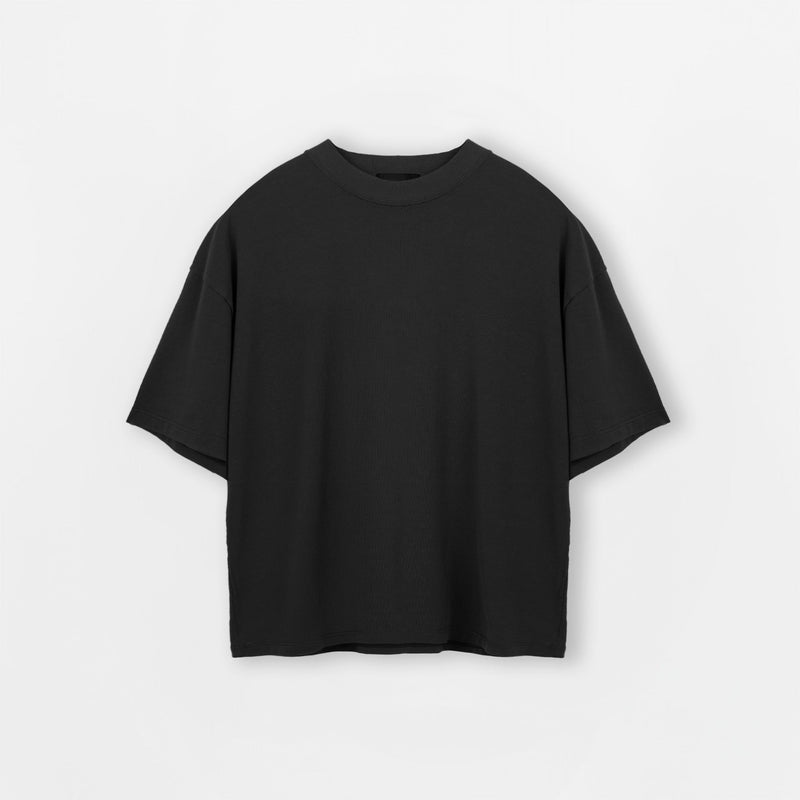 Cropped T-Shirt - Black - Destructive