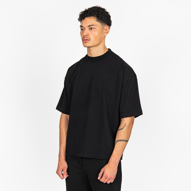 Cropped T-Shirt - Black - Destructive