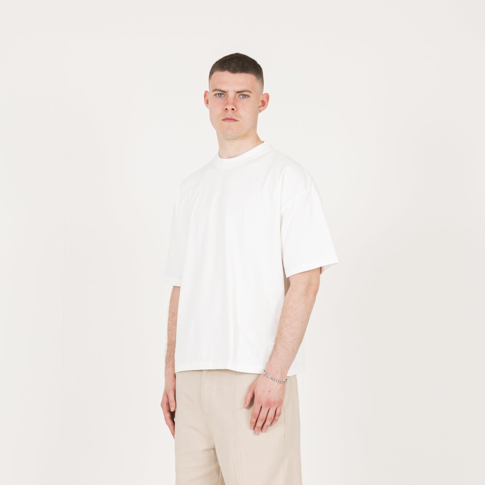 シャツ TIMBER HALF T WHITE cropped-t-shirt-bone-white-