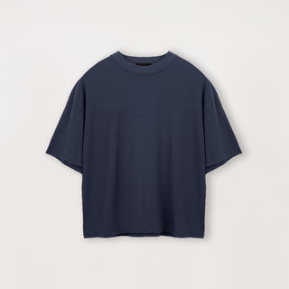 Cropped T-Shirt - Navy - Destructive