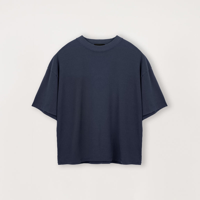 Cropped T-Shirt - Navy - Destructive