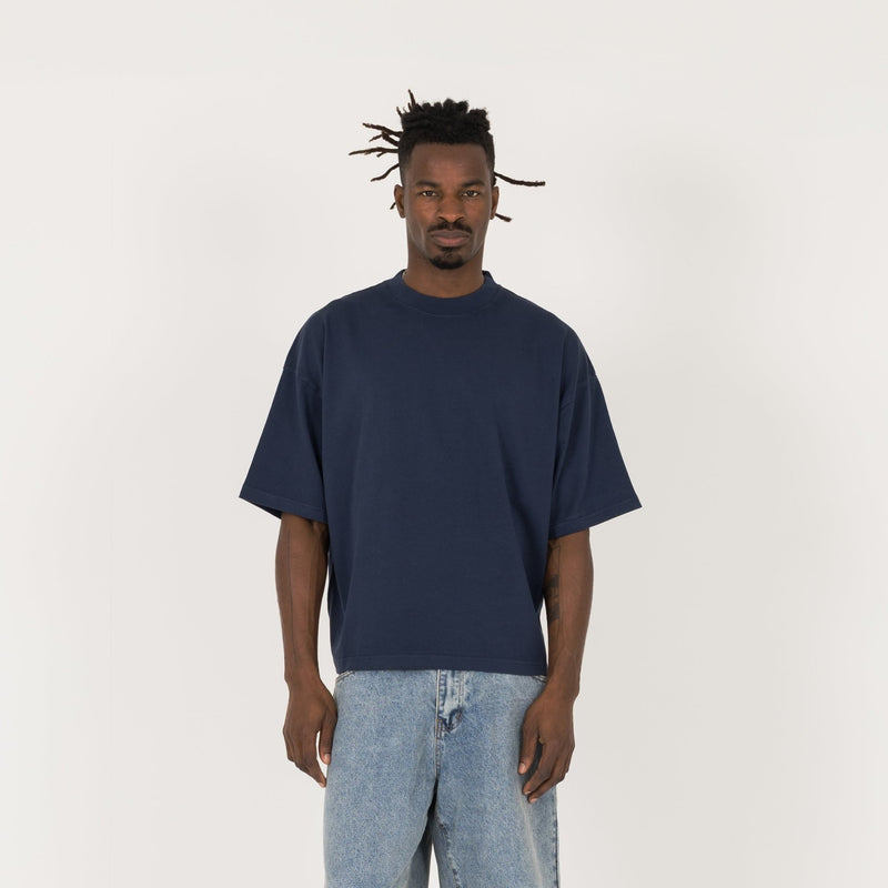 Cropped T-Shirt - Navy - Destructive