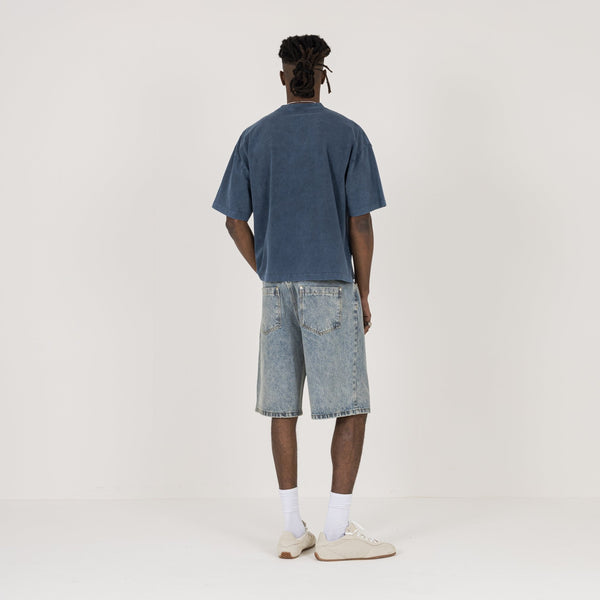 Cropped T-Shirt - Vintage Azure - Destructive