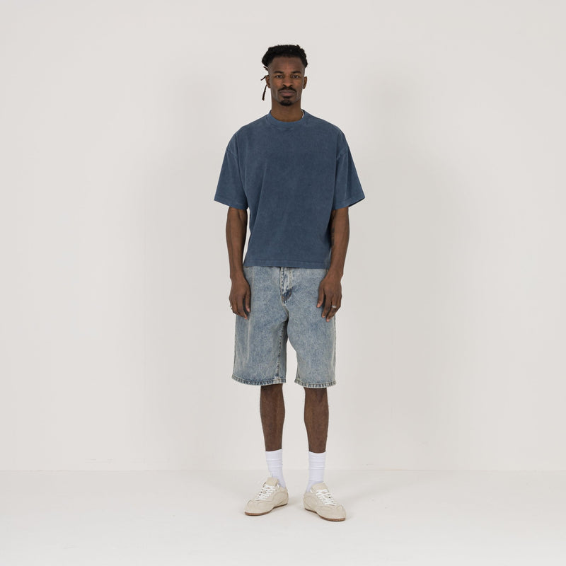 Cropped T-Shirt - Vintage Azure - Destructive