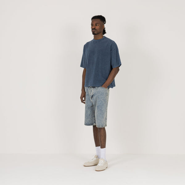 Cropped T-Shirt - Vintage Azure - Destructive