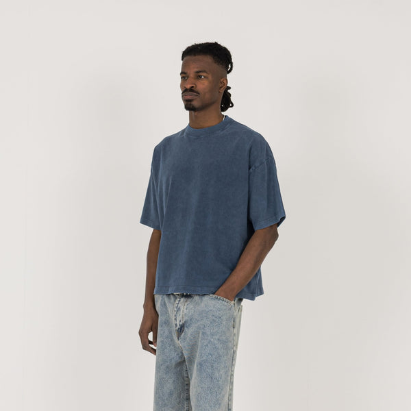 Cropped T-Shirt - Vintage Azure - Destructive
