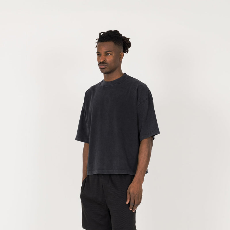 Cropped T-Shirt - Vintage Black - Destructive