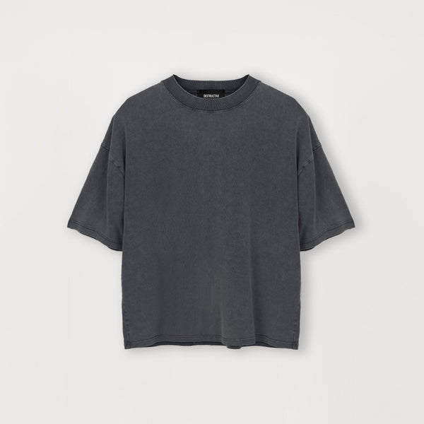 Cropped T-Shirt - Vintage Black - Destructive