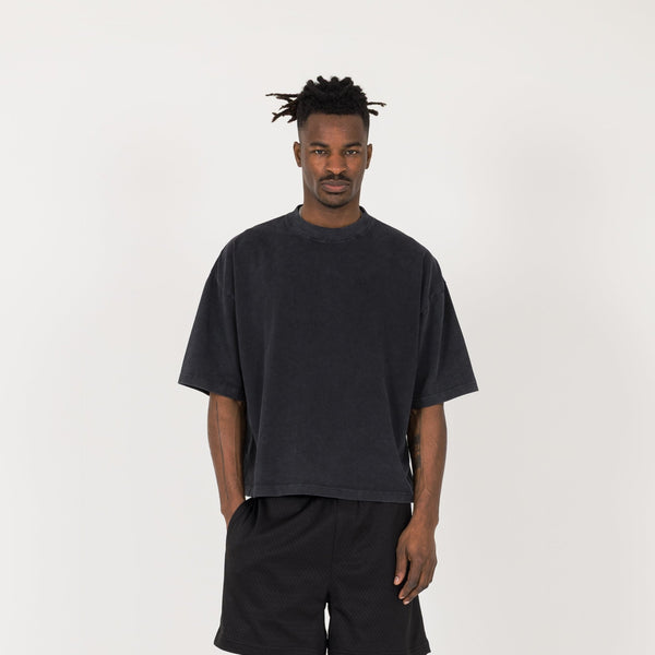 Cropped T-Shirt - Vintage Black - Destructive