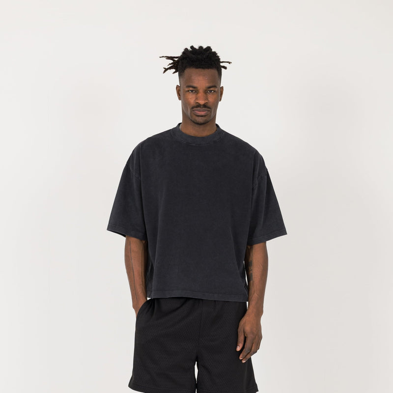 Cropped T-Shirt - Vintage Black - Destructive