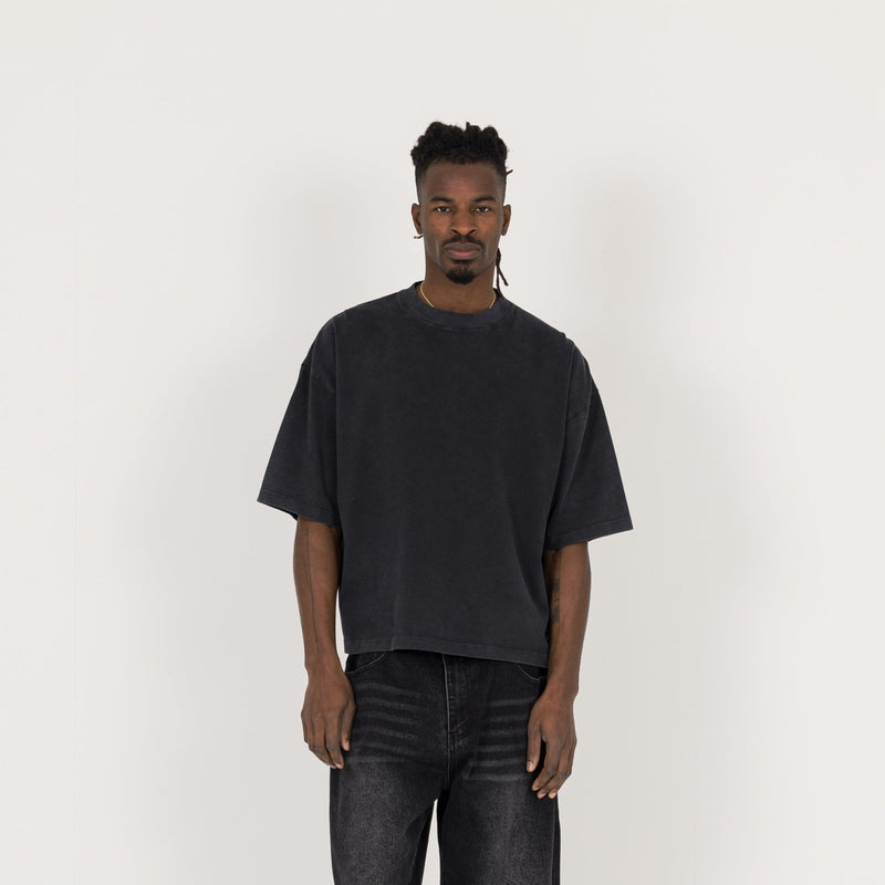 Cropped T-Shirt - Vintage Black - Destructive