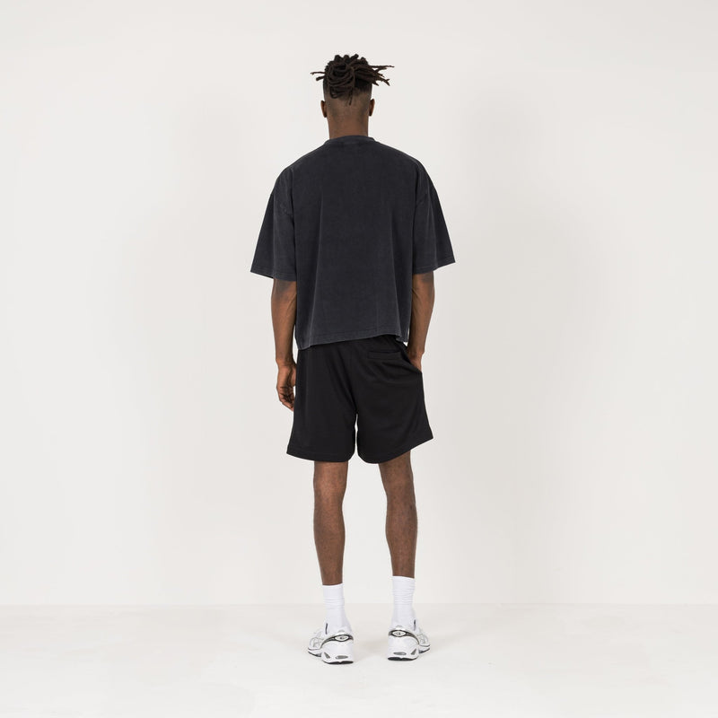 Cropped T-Shirt - Vintage Black - Destructive