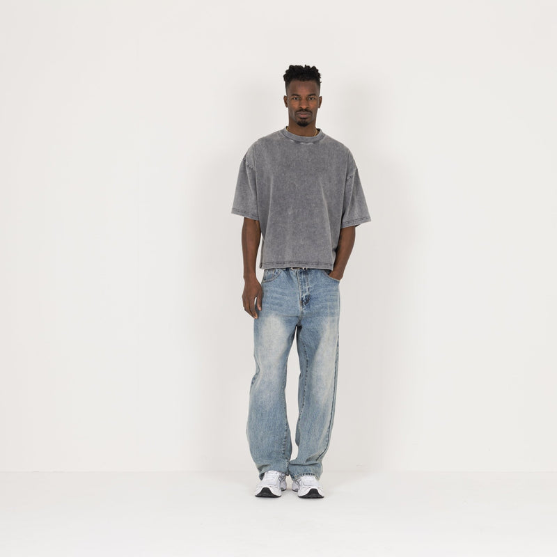 Cropped T-Shirt - Vintage Grey - Destructive