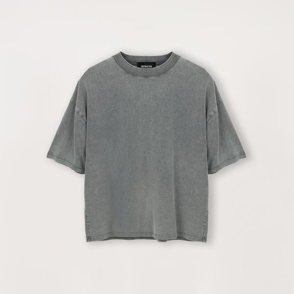 Cropped T-Shirt - Vintage grey - Destructive