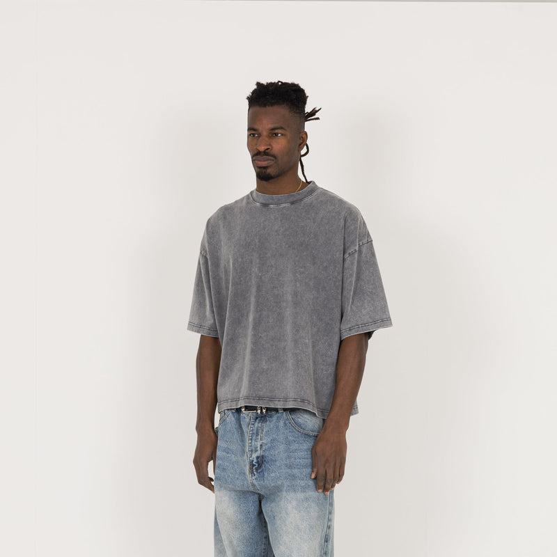 Cropped T-Shirt - Vintage Grey - Destructive