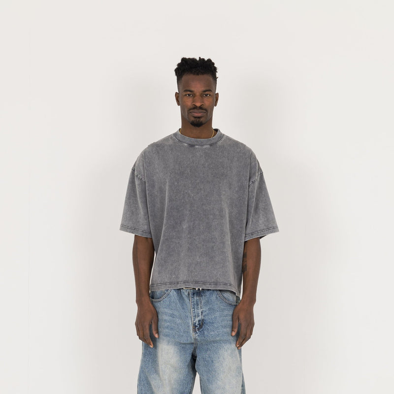 Cropped T-Shirt - Vintage Grey - Destructive