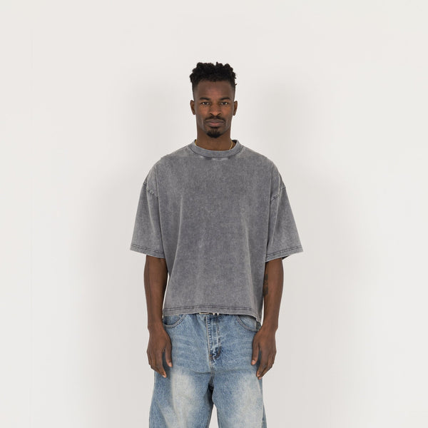 Cropped T-Shirt - Vintage Grey - Destructive