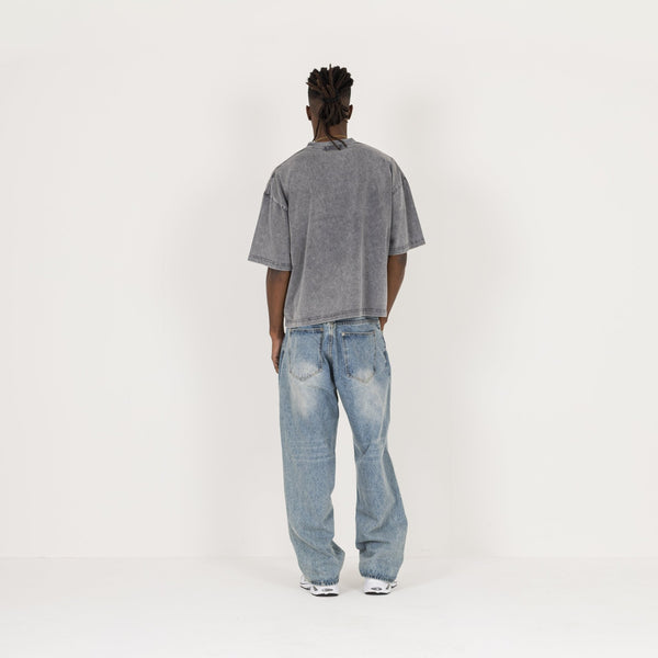 Cropped T-Shirt - Vintage Grey - Destructive