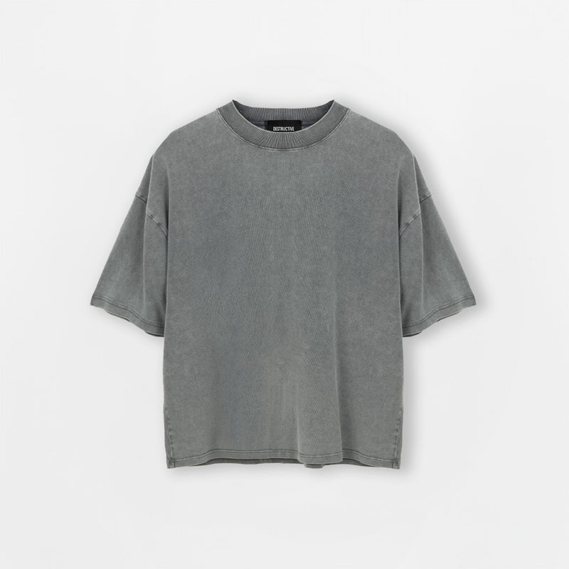 Cropped T-Shirt - Vintage grey - Destructive