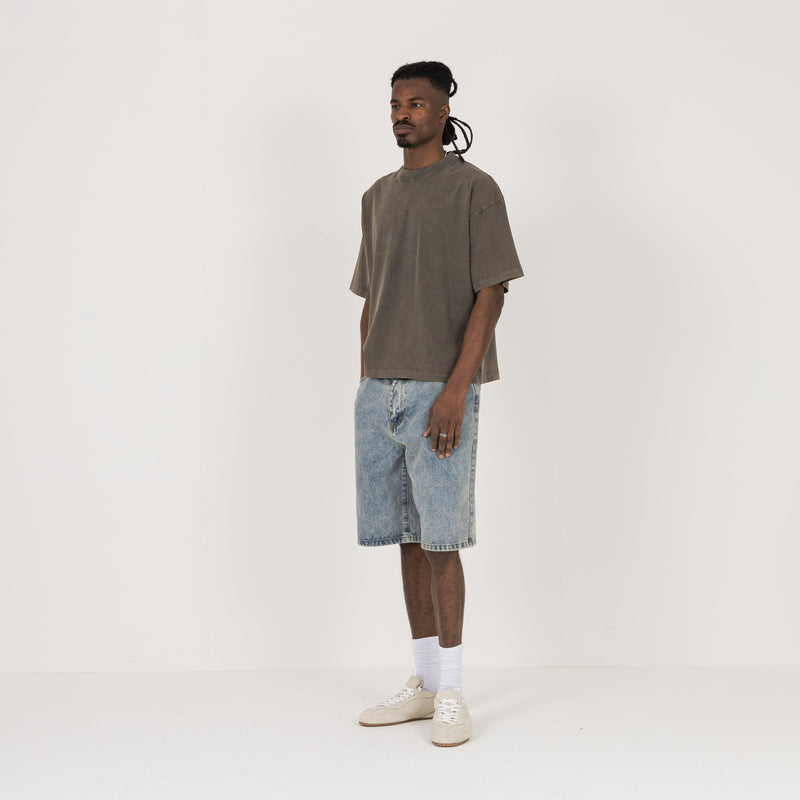 Cropped T-Shirt - Vintage Mocha - Destructive