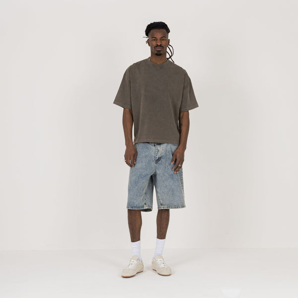 Cropped T-Shirt - Vintage Mocha - Destructive