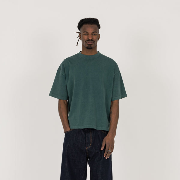 Cropped T-Shirt - Vintage Moss - Destructive