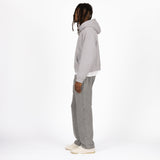 Cropped Zip Hoodie - Light Marl Grey - Destructive