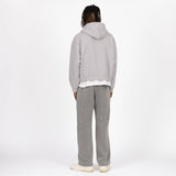 Cropped Zip Hoodie - Light Marl Grey - Destructive