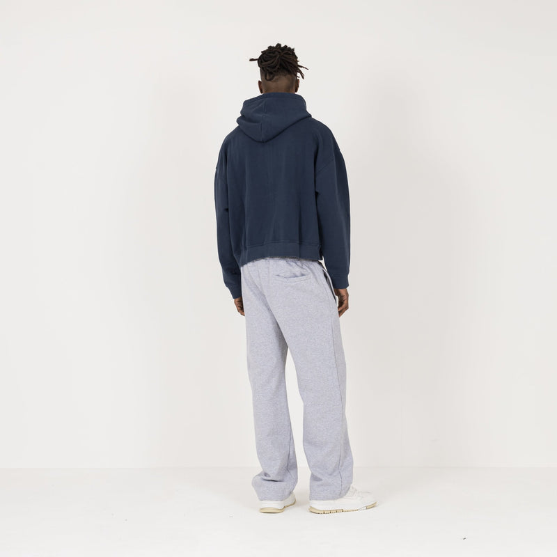 Cropped Zip Hoodie - Navy - Destructive