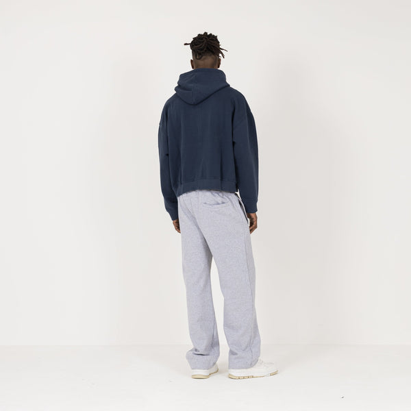 Cropped Zip Hoodie - Navy - Destructive