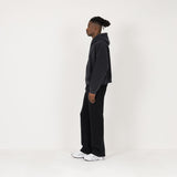 Cropped Zip Hoodie - Vintage Black - Destructive
