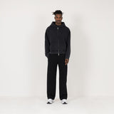 Cropped Zip Hoodie - Vintage Black - Destructive