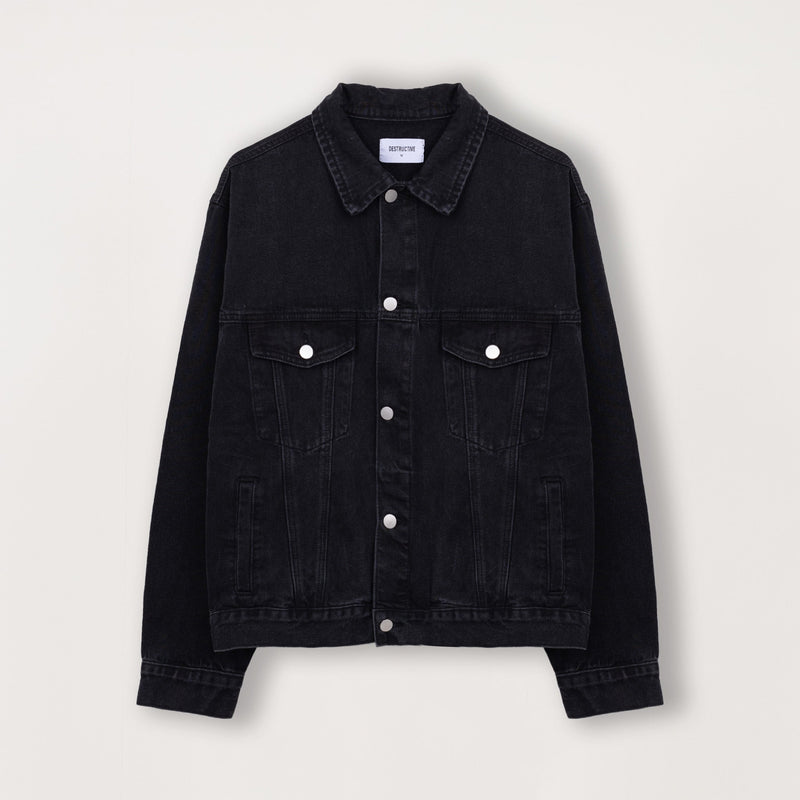 Denim Jacket - Vintage Black - Destructive