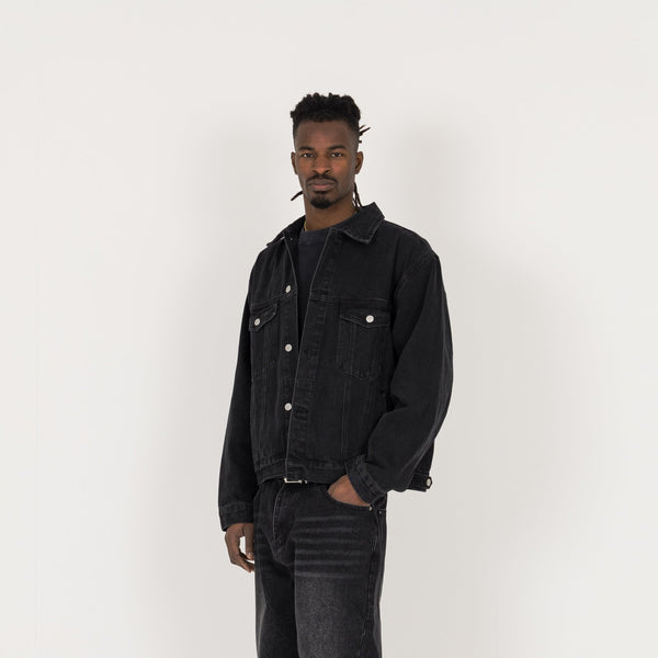 Denim Jacket - Vintage Black - Destructive