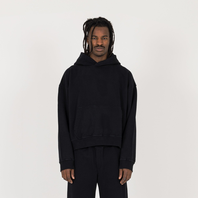 Cropped Hoodie - Black - Destructive