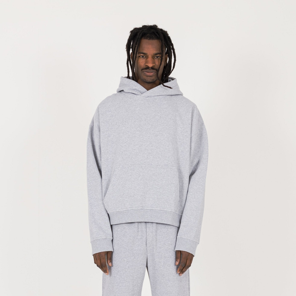 Cropped Hoodie - Light Marl Grey - Destructive