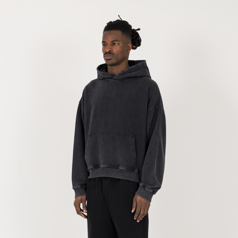Cropped Hoodie - Vintage Black - Destructive