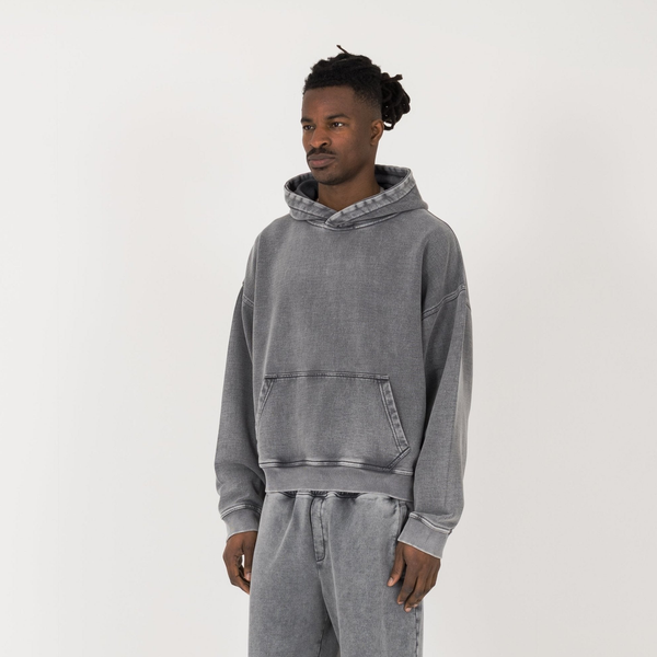 Cropped Hoodie - Vintage Grey - Destructive
