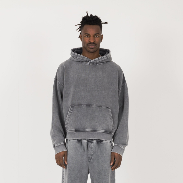 Cropped Hoodie - Vintage Grey - Destructive