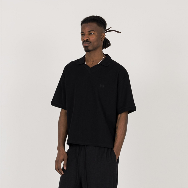 Cropped Polo - Black - Destructive